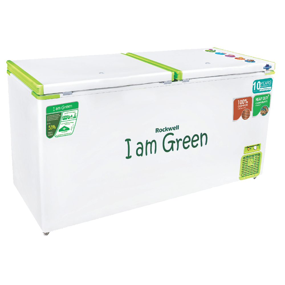 Rockwell 450 lts Double Door hard top green freezers with maximum cooling & power saving