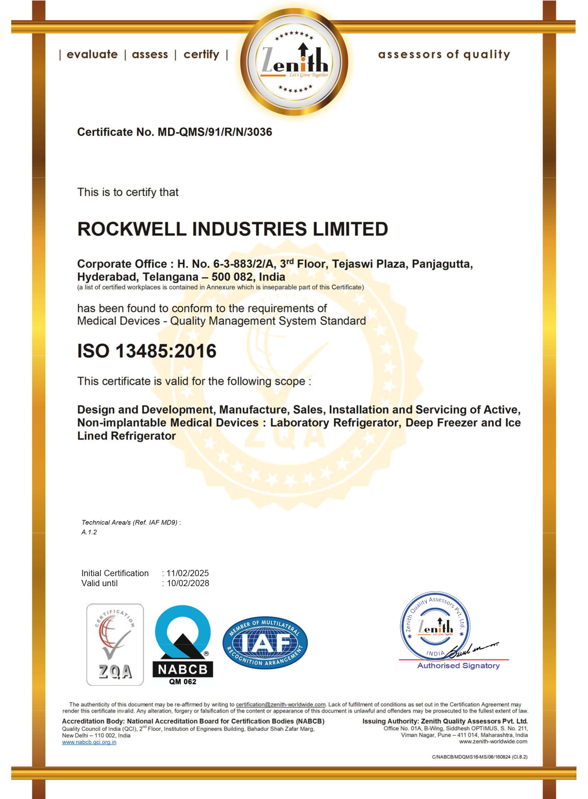 Rockwell - Zenith 13485 Certificate - 1882 x 2560 pxl Rockwell - Zenith 13485 Certificate - 1882 x 2560 pxl